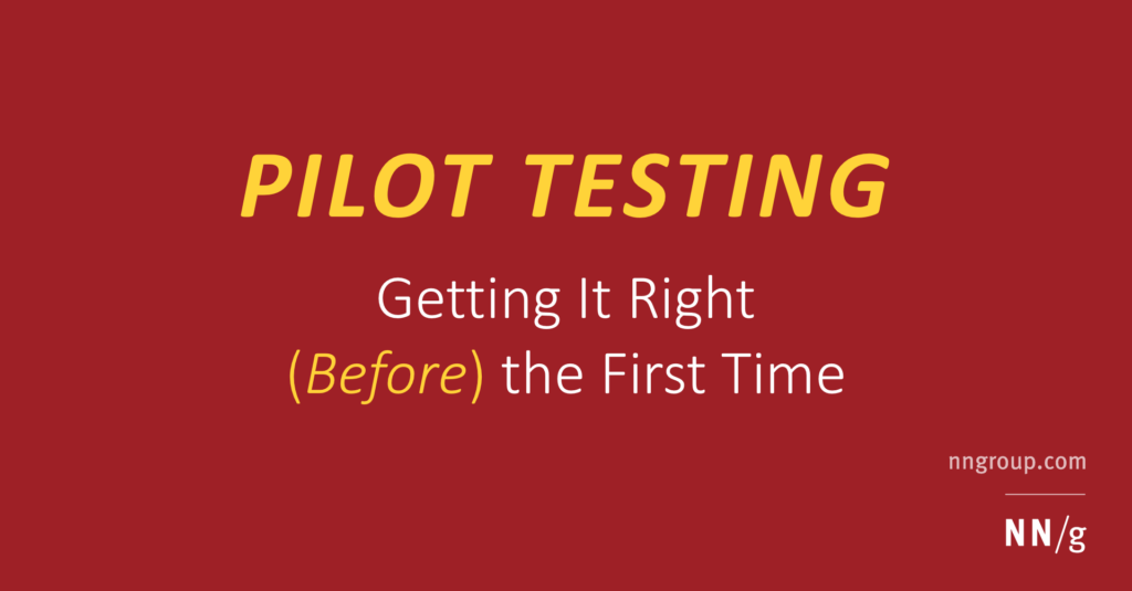 pilot testing
